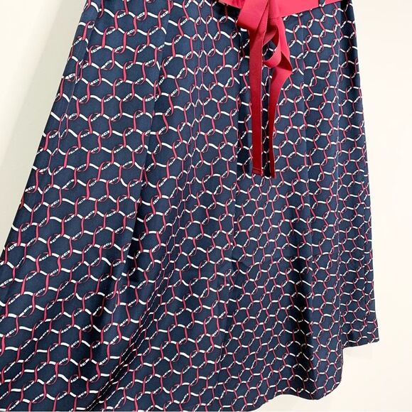 NWT VTG Talbots 100% Silk Monogram Nautical Print Skirt Ribbon Waist Tie 6 - Picture 2 of 10